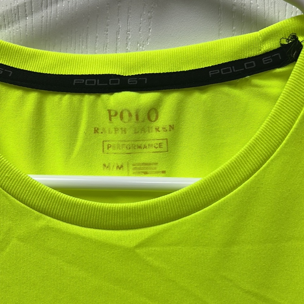 Polo Ralph Lauren men's lime green short sleeve shirt dry fit medium - USED - Picture 2 of 3